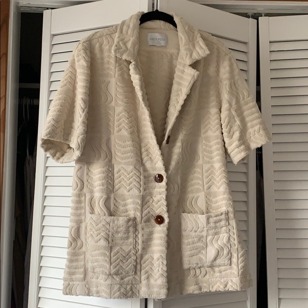 Lucy Folk Towelling relaxed Tidal Shirt